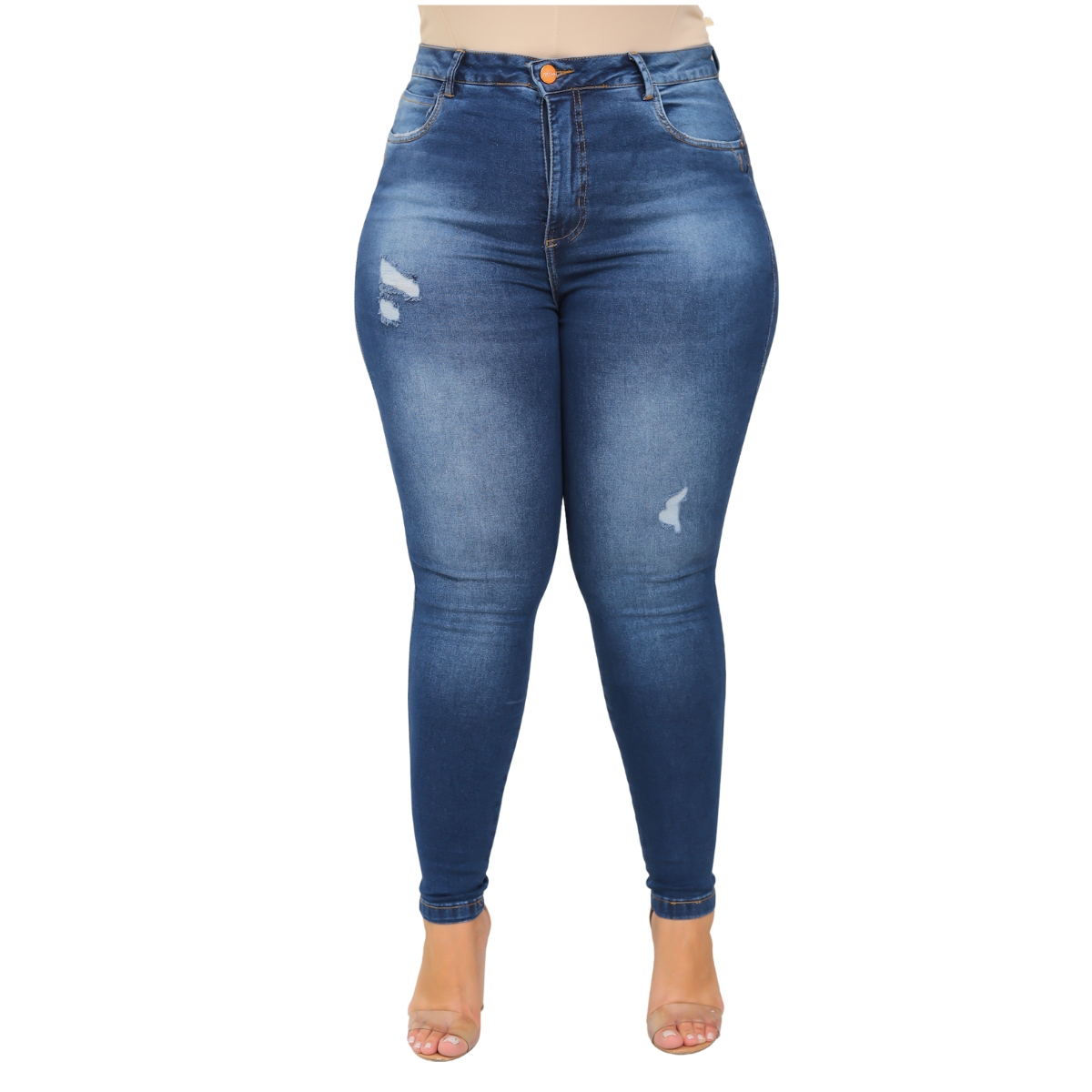 Calça Jeans Modeladora Lipo 360 Comprime Barriga Plus Size – Deerf